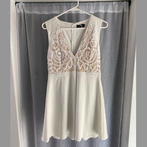 Lulu's M White Crochet Lace Skater Dress